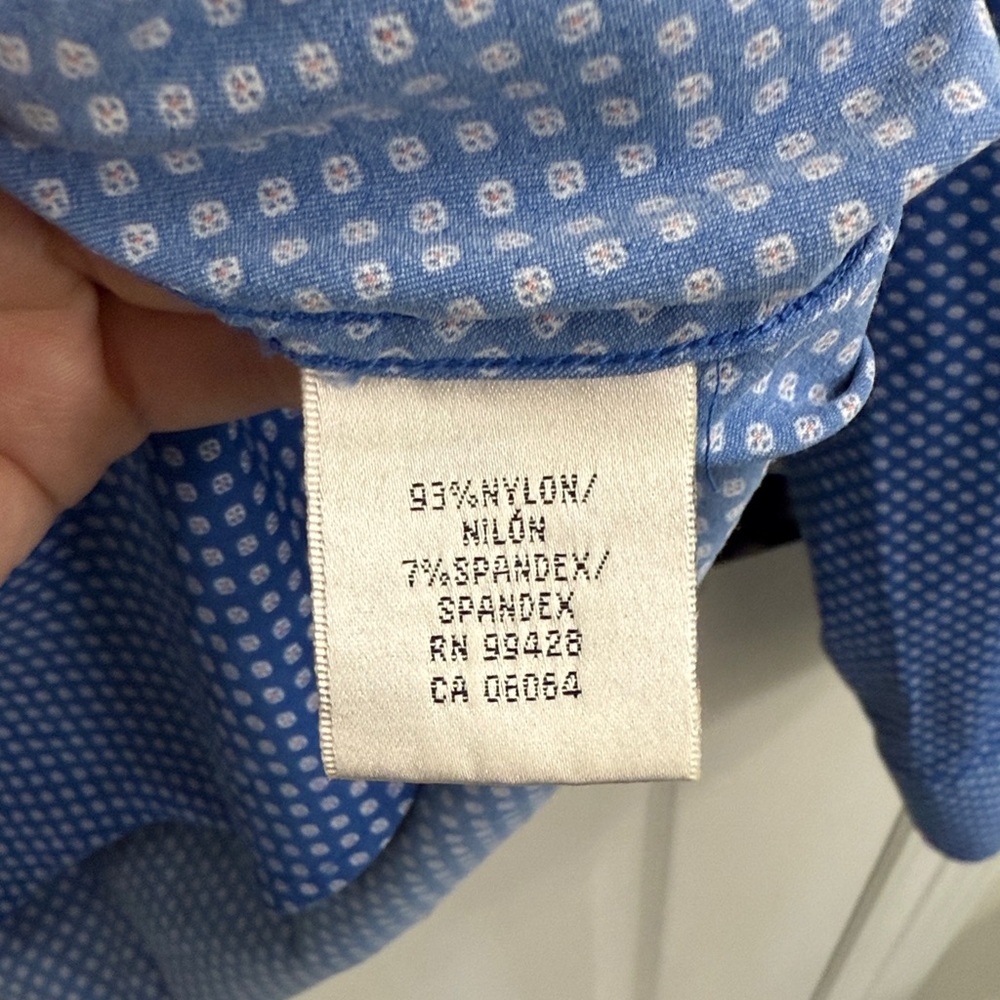 Bugatchi Men's Blue Patterned Button-Down Shirt S… - image 6